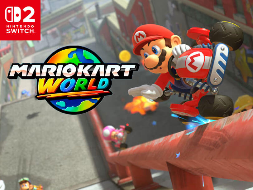 Domina la pista, rompe las reglas y conviértete en la pesadilla de tus rivales en Mario Kart World.