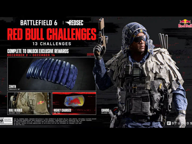 Battlefield 6 lanza su evento Red Bull con premios gratis.