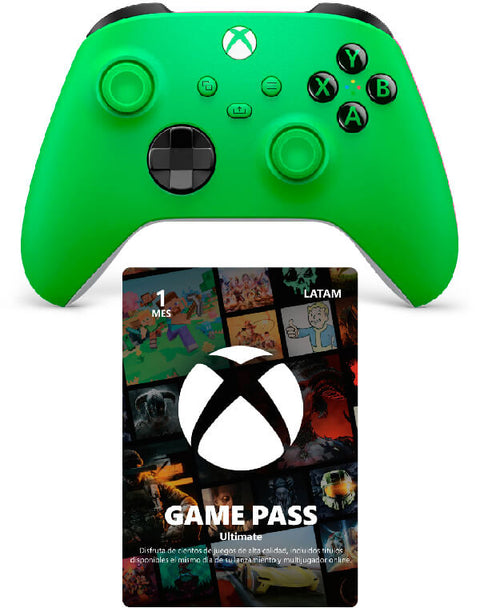 Combo XBOX, Control XBOX Green Gunter + Game Pass Ultimate 1 mes