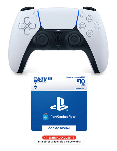 Combo Control DualSense White Americano + Tarjeta PlayStation 10USD