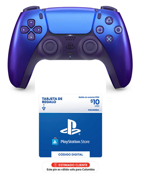 Combo Control DualSense Chroma Indigo + Tarjeta PlayStation 10USD
