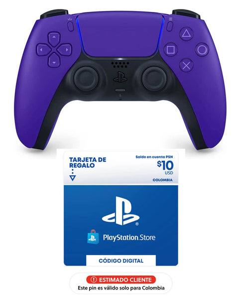Combo Control DualSense Galactic Purple + Tarjeta PlayStation 10USD