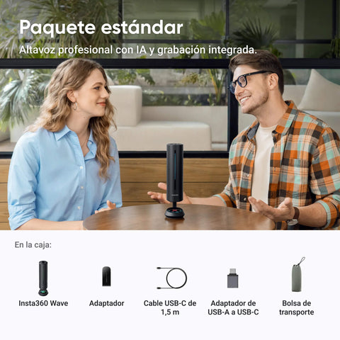 Altavoz profesional Insta360 Wave Graphite Black con IA