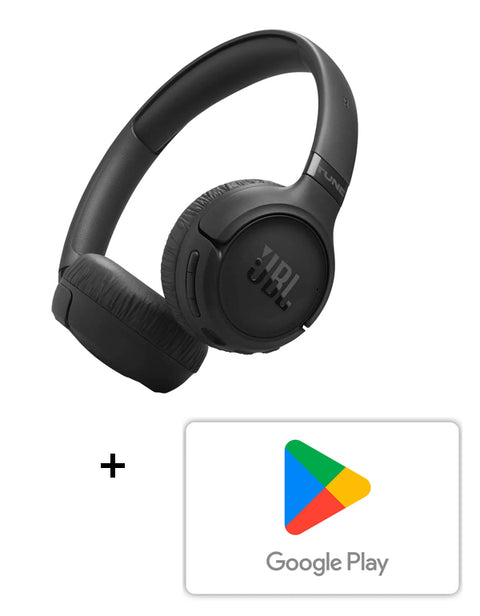 Combo JBL Audifonos Tune 680NC (Bluetooth) Negro + Código de Google Play $10.000