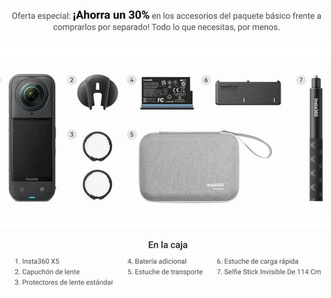 Cámara Insta360 X5 Essentials Bundle