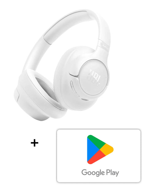 Combo JBL Audifonos Tune 730BT (Bluetooth) Blanco + Código de Google Play $10.000