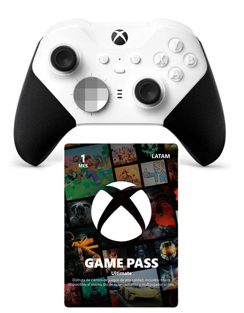 Combo XBOX, Control XBOX Elite Series 2 Core Blanco y Negro + Game Pass Ultimate 1 mes