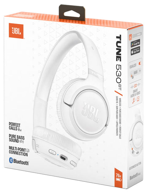 JBL Audifonos Tune 530BT (Bluetooth) Blanco