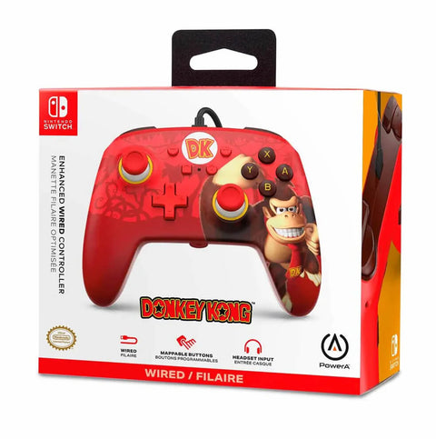 Control PowerA Alámbrico cable mejorado para Nintendo Switch - Donkey Kong Flex