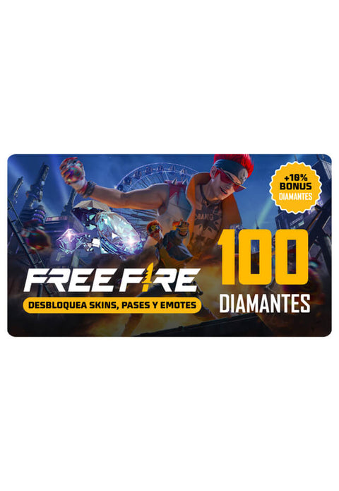Tarjeta Garena Free Fire 100 Diamantes