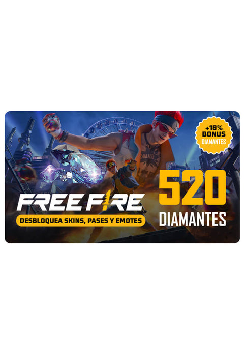 Tarjeta Garena Free Fire 520 Diamantes