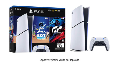 Combo Consola PS5 Digital Modelo Slim Bundle (Astro Bot - Gran Turismo 7) + Pin Virtual PlayStation $10USD