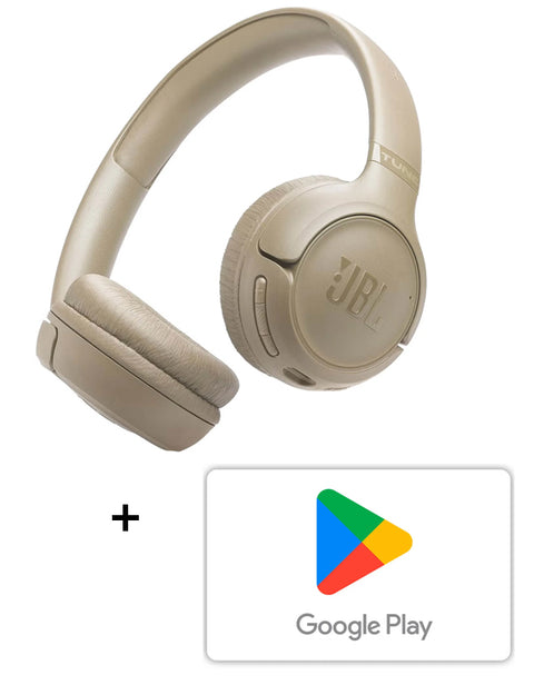 Combo JBL Audifonos Tune 530BT (Bluetooth) Beige + Código de Google Play $10.000