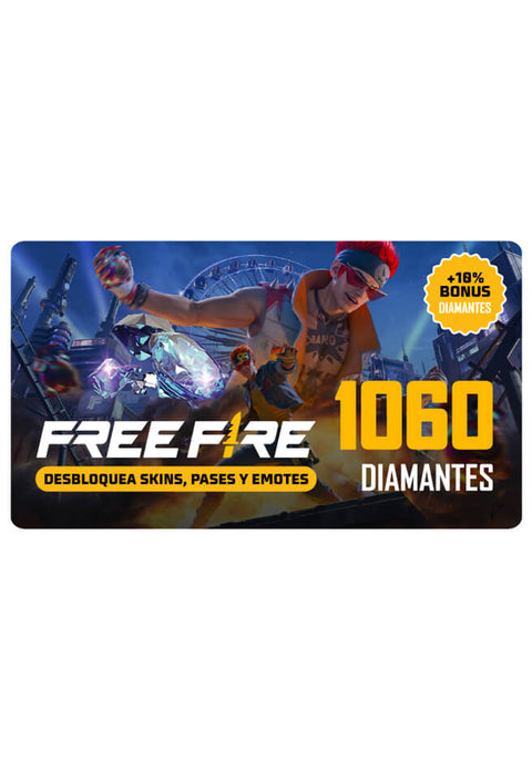 Tarjeta Garena Free Fire 1060 Diamantes