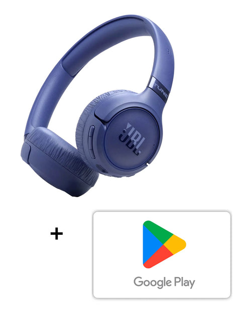Combo JBL Audifonos Tune 680NC (Bluetooth) Azul + Código de Google Play $10.000