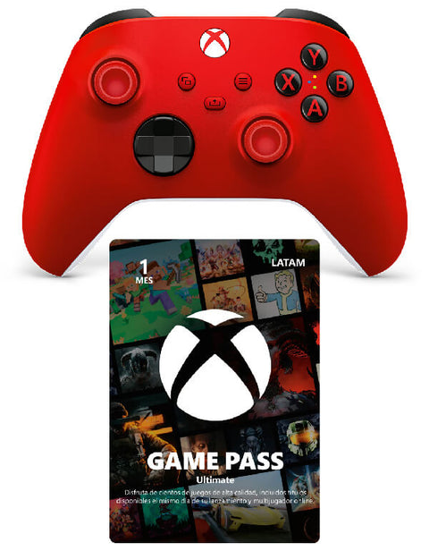 Combo XBOX, Control XBOX Pulse Red + Game Pass Ultimate 1 mes