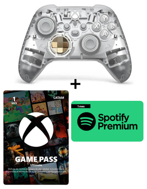 Combo Control XBOX Edición especial Ghost Cipher + XBOX Game Pass Ultimate 1 mes y Spotify Premium 1 Mes