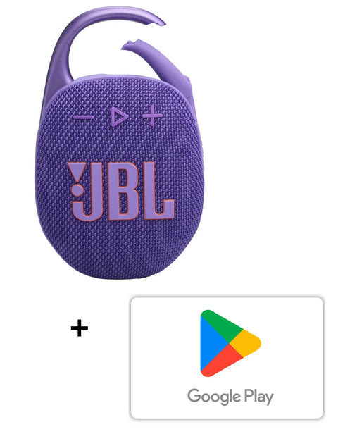 Combo JBL Parlante Portatil Clip 5 Bluetooth Púrpura + Código de Google Play $10.000