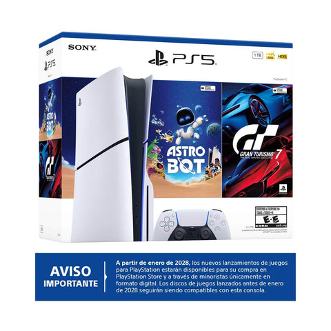Consola PS5 Estandar Modelo Slim Bundle (Astro Bot - Gran Turismo 7)